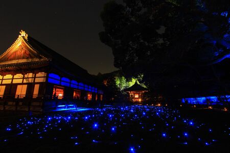 night time in autumn at Shoren-in Temple, Higashiyama, Kyoto, Japanのeditorial素材