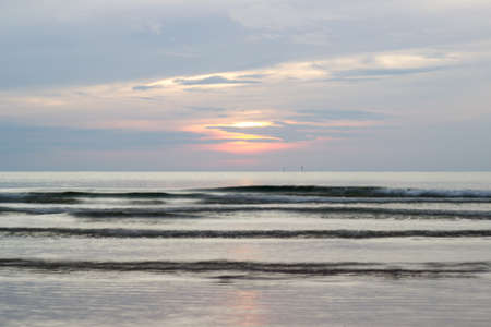 sunrise at Hua Hin,Prachuap Khiri Khan Province,Thailand.With beautiful sky and beach.の写真素材