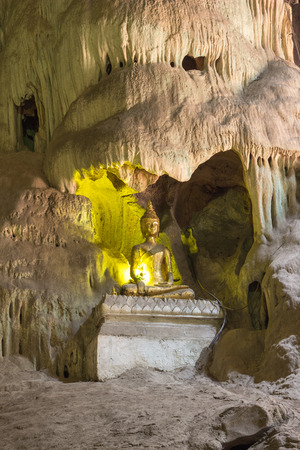 Buddha image in Khao Luang Cave,Phetchaburi province,Thailand.のeditorial素材