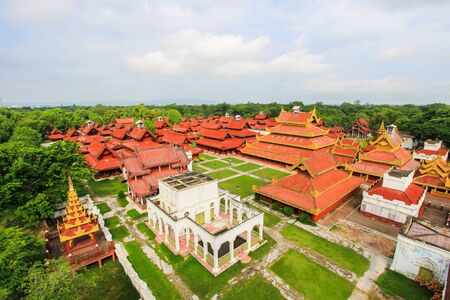view of Mandalay Royal Palace in Myanmar from the Watch Towerのeditorial素材