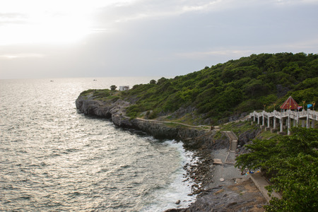 Evening sky at Vashiravut Bridge,Chong Isariyaporn(Khow Khad),Koh Sichang,Chonburi,Thailand.の写真素材