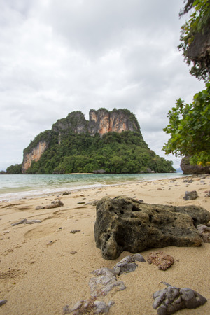 Crystal clear sea water,pleasant and shady atmosphere at Phak Bia Island,Ao Luek District, Krabi,Thailandの写真素材