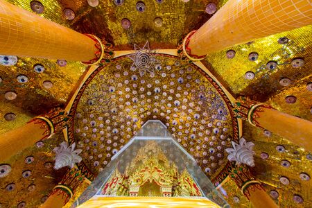 Holy relics housed in Octagonal pagoda named "Ketkaew Prasat Chedi" at Wat Tham Sua(Tiger Cave Temple),Tha Muang District,Kanchanaburi,Thailand.のeditorial素材
