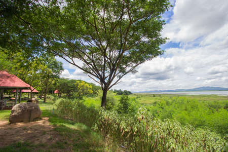 Magnificent views of Lam Takhong reservoir seen from Thao Suranari Park,Ban Nong Sarai,Pak Chong,Nakhon Ratchasima,Thailand.の写真素材