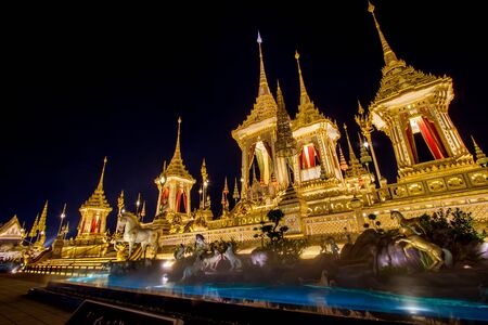 Royal Cremation Exhibition,Sanam Luang Ceremonial Ground,Bangkok,Thailand on November7,2017: Royal Crematorium for the Royal Cremation of His Majesty King Bhumibol Adulyadejのeditorial素材
