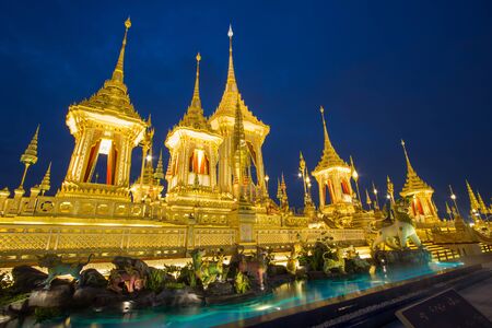Royal Cremation Exhibition,Sanam Luang Ceremonial Ground,Bangkok,Thailand on November7,2017: Royal Crematorium for the Royal Cremation of His Majesty King Bhumibol Adulyadejのeditorial素材