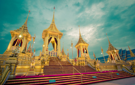 Exhibition on royal cremation ceremony,Sanam Luang Ceremonial Ground,Bangkok,Thailand on November7,2017: Royal Crematorium for the Royal Cremation of His Majesty King Bhumibol Adulyadejのeditorial素材