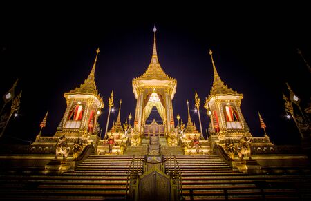 Exhibition on royal cremation ceremony,Sanam Luang Ceremonial Ground,Bangkok,Thailand on November7,2017: Royal Crematorium for the Royal Cremation of His Majesty King Bhumibol Adulyadejのeditorial素材