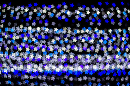 Sakura shaped bokeh of decorating  lights during Christmas and New Year Festival