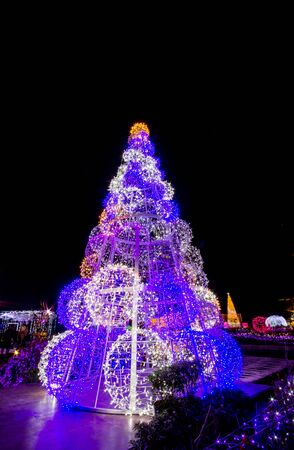 Light up Christmas tree to celebrate Christmas and New Year Festivalのeditorial素材
