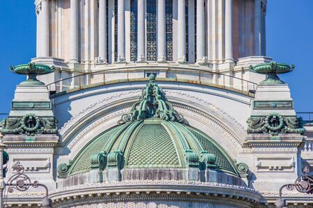 Details of Anantasamakhom Throne Hall,Dusit Palace,Bangkok,Thailand:built from Italian white marbles in Italian Renaissance style.のeditorial素材
