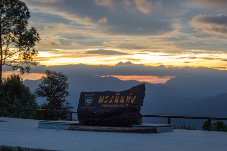 Kaeng Krachan National Park,Phetchaburi Province,Thailand on December 2,2016: Sunset sky at Panoen Thung Scenic Pointのeditorial素材