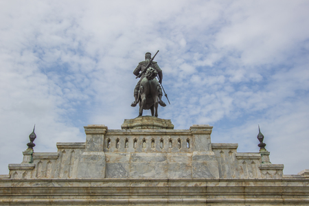 The Monument of King Naresuan The Great on his war horse near Thung Phu Khao Thong,Phra Nakorn Si Ayutthaya province,Thailand.のeditorial素材