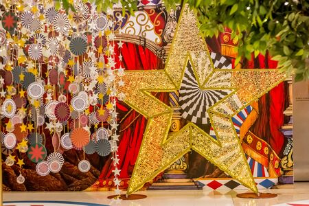 Bangkok, Thailand - December 12, 2018 : Beautiful decoration during Christmas and New Year Festival.のeditorial素材