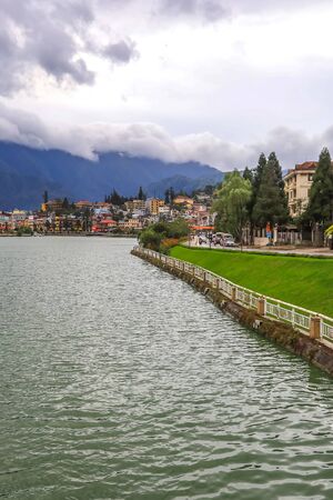Lao Cai, Vietnam - July 13, 2019 : Beautiful scenery of Sapa Lake and Sapa town.のeditorial素材