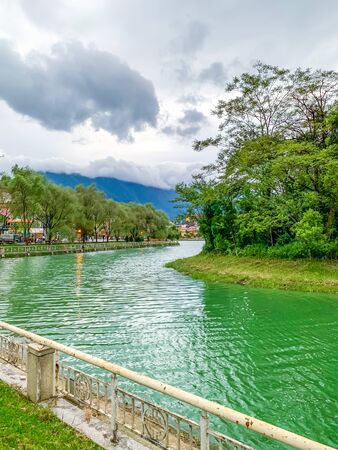 Lao Cai, Vietnam - July 13, 2019 : Beautiful scenery of Sapa Lake and Sapa town.のeditorial素材