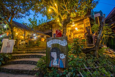 Mae On sub-district,Chiangmai,northern Thailand on January 11,2019;Old wooden houses at Mae Kampong village,a peaceful village in the middle of mountains.のeditorial素材