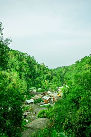 Beautiful panoramic landscape of  Ban Mae Kampong,a peaceful Village in Mae On sub-district,Chiangmai,northern Thailand.の写真素材