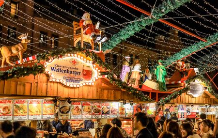 Yokohama,Japan on December8,2019:Traditional German style Christmas Market at Yokohama Red Brick Warehouse.のeditorial素材