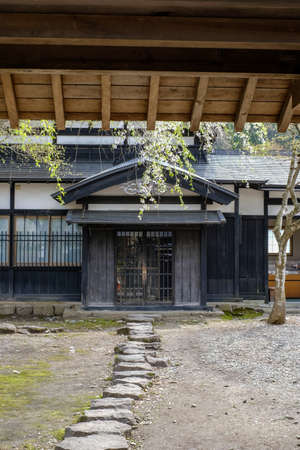 Samurai District of Kakunodate,Akita,Tohoku,Japan on April 27,2018:Beautiful art and architecture of old wooden house.