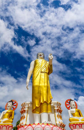 Mae Hia, Chiang Mai, Northern Thailand on September 13, 2019 : Standing Buddha Statue at Wat Phra That Doi Kham.のeditorial素材