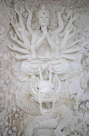 Rimkok district,Chiang Rai Province,Northern Thailand on January 19,2020:Beautiful stucco...