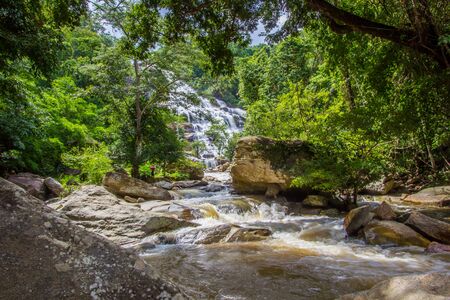 Mae Ya Waterfall in Doi Inthanon National Park,Jom Thong District,Chiang Mai province,Northern Thailand.One of the most beautiful waterfalls in Thailand.の写真素材
