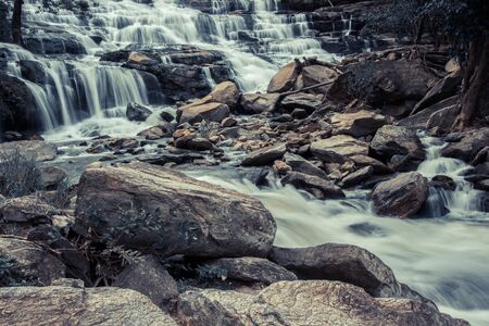 Mae Ya Waterfall in Doi Inthanon National Park,Jom Thong District,Chiang Mai province,Northern Thailand.One of the most beautiful waterfalls in Thailand.の写真素材