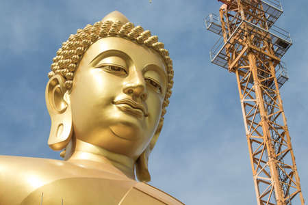 Phasi Charoen district,Bangkok,Thailand on May29,2020:Large golden Buddha image namedのeditorial素材