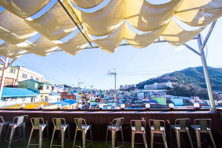 Gamcheon-dong,Saha District,Busan,South Korea on December31,2019:colorful scene of Gamcheon Culture Village.のeditorial素材