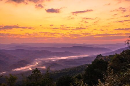 Breathtaking Views in the morning at Doi Samer Dao,Sri Nan National Park,Na Noi,Nan province,Northern Thailand.(selective focus)の写真素材