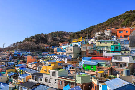 Gamcheon-dong,Saha District,Busan,South Korea on December31,2019:colorful scene of Gamcheon Culture Village."Machu Picchu of Busan"のeditorial素材