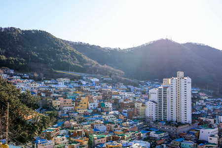 Gamcheon-dong,Saha District,Busan,South Korea on December31,2019:colorful scene of Gamcheon Culture Village."Machu Picchu of Busan"のeditorial素材