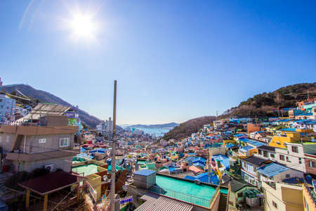 Gamcheon-dong,Saha District,Busan,South Korea on December31,2019:colorful scene of Gamcheon Culture Village."Machu Picchu of Busan"のeditorial素材
