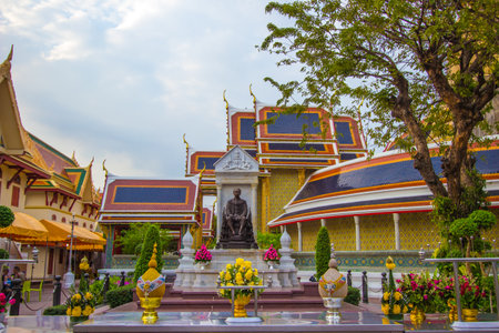 Khet Phra Nakhon, Bangkok,Thailand on January18,2019:King Rama V statue at Wat Ratchabophit Sathitmahasimaram Ratchaworawihan.のeditorial素材