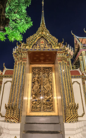 Phra Nakhon District,Bangkok,Thailand on December3,2020:Beautiful art and architecture of Wat Phra Kaew (Wat Phra Si Rattana Satsadaram).のeditorial素材