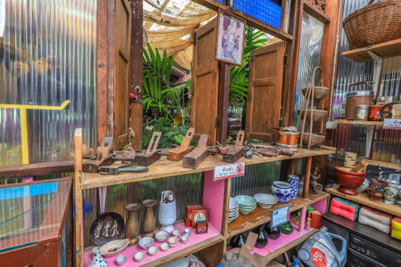 Phasi Charoen,Bangkok,Thailand on June 26,2020:Klong Bang Luang Community museum in which objects of historical,scientific,artistic, or cultural interest are stored and exhibited.のeditorial素材