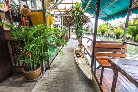 Phasi Charoen,Bangkok,Thailand on June 26,2020:Klong Bang Luang Community museum in which objects of historical,scientific,artistic, or cultural interest are stored and exhibited.のeditorial素材