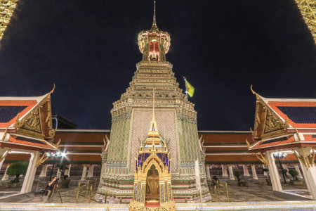 Phra Nakhon District,Bangkok,Thailand on December3,2020:Beautiful art and architecture of the Belfry at Wat Phra Kaew (Wat Phra Si Rattana Satsadaram).のeditorial素材