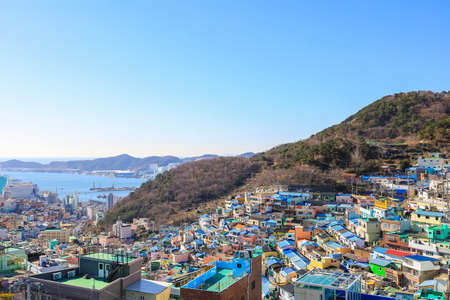 Gamcheon-dong,Saha District,Busan,South Korea on December31,2019:colorful scene of Gamcheon Culture Village."Machu Picchu of Busan"のeditorial素材