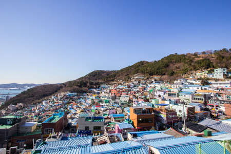 Gamcheon-dong,Saha District,Busan,South Korea on December31,2019:colorful scene of Gamcheon Culture Village."Machu Picchu of Busan"のeditorial素材