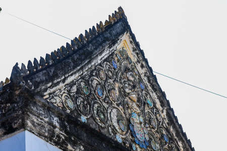 Taling Chan,Bangkok,Thailand on January8,2021:Beautiful art and architecture of the cloister of Champa Temple.のeditorial素材