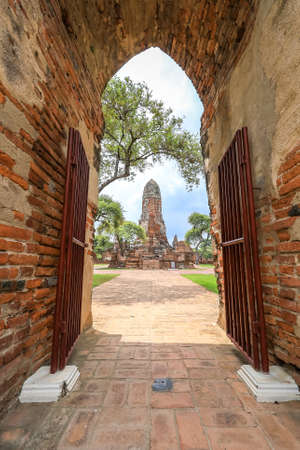 Phra Nakorn Si Ayutthaya,Thailand on July 8,2020:Wat Phra Ram in Ayutthaya Historical Park,a UNESCO World Heritage Site.のeditorial素材
