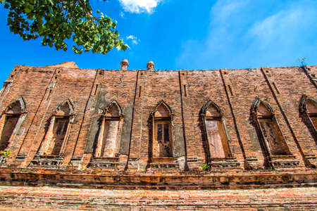 Phra Nakorn Si Ayutthaya,Thailand on May 27,2020:Ubosot(ordination hall) of Wat Kudi Dao in Ayutthaya Historical Site.のeditorial素材