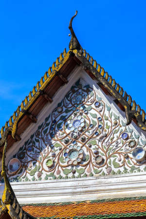 Taling Chan,Bangkok,Thailand on January8,2021:Beautiful art and architecture of the old chapel of Champa Temple.のeditorial素材
