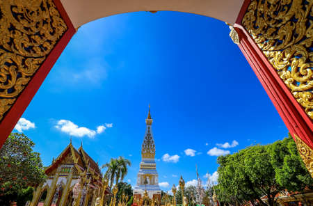Nakhon Phanom Province,northeastern Thailand on November5,2021:Beautiful pagoda of Wat Phra That Phanom.のeditorial素材
