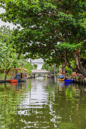Bang Chueak Nang,Taling Chan District,Bangkok's Thonburi side on May14,2022:Waterfront and rural atmosphere at Khlong Bang Chueak Nangのeditorial素材