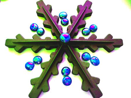 Christmas and New Year snowflake decoration abstract backgroundの写真素材