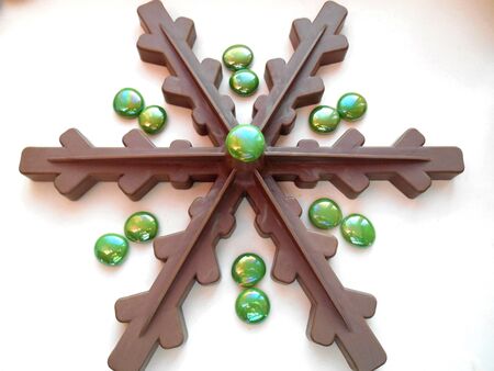 Christmas and New Year snowflake decorationの写真素材