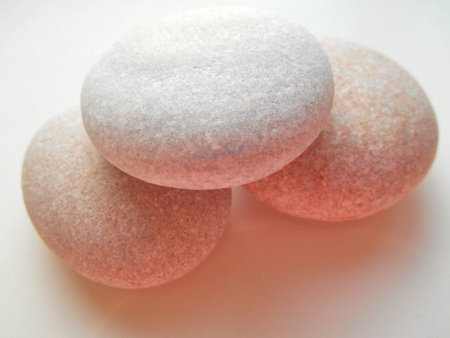 Three beautiful stones on a white background decorativeの写真素材